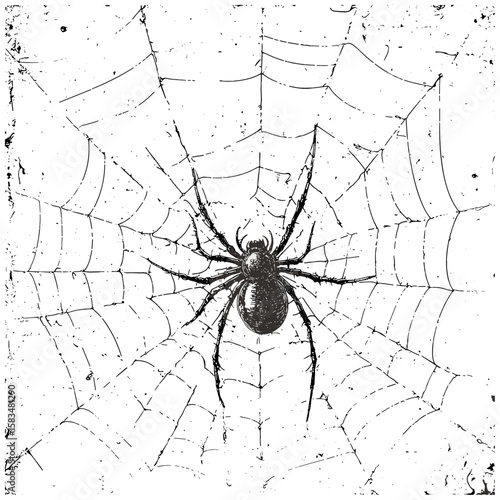 Spider web texture engraving, vintage delicate surface, antique silk sketch, hand-drawn arachnid pattern, retro detailed texture, vector illustration, artistic nature pattern, elegant line drawing.