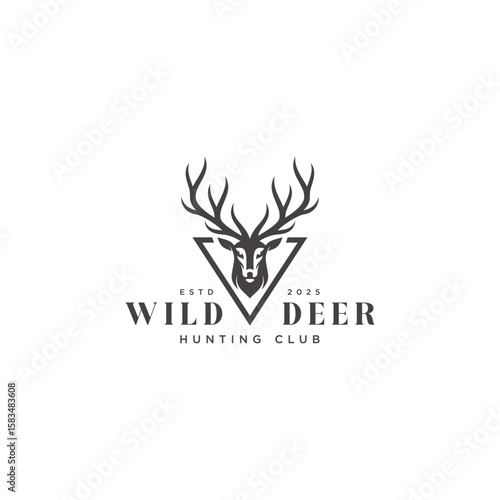 deer logo design template vector
