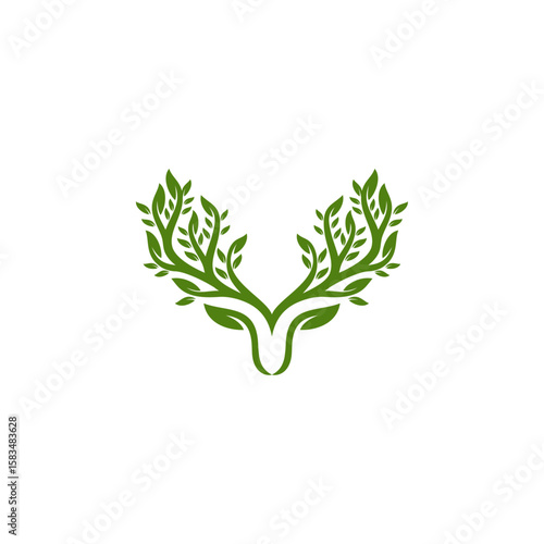 deer logo design template vector