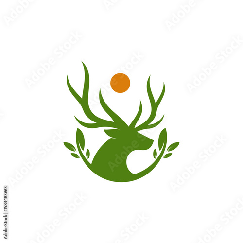 deer logo design template vector