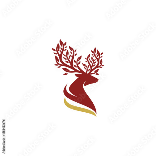 deer logo design template vector