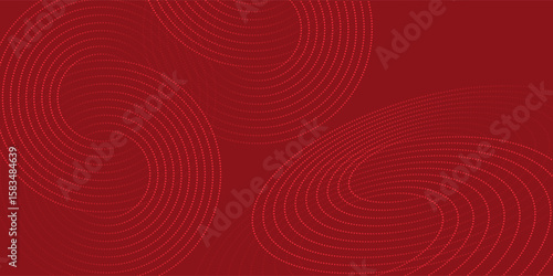 Collection of red concentric circles. Collection of radial sound wave or sonar rings. Pack of radar icon symbols, targets, dashed lines, halftones. vector illustration,modern.