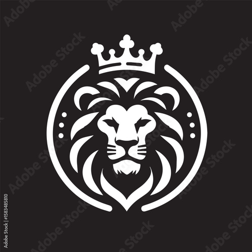 vector logo of a lion wearing a crown
