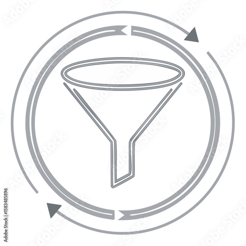 Wallpaper Mural Funnel conversion with arrows around representing process filtration or analytics visualization Torontodigital.ca