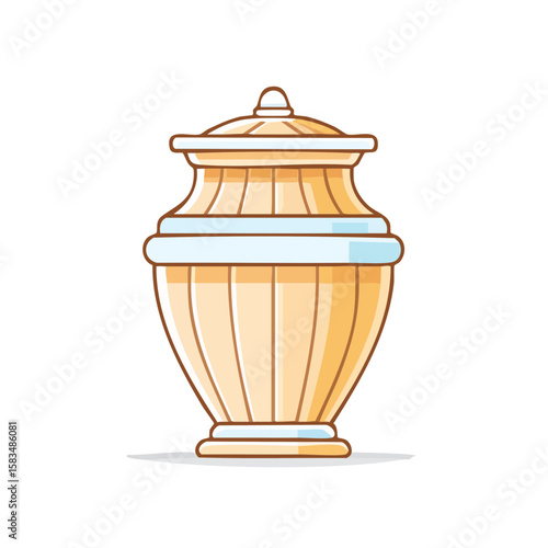 Elegant Lidded Urn Illustration Classic Decorative Container Object Symbolism Artistic Design