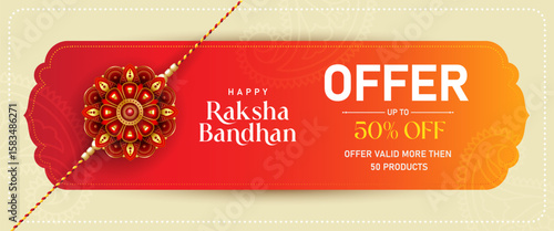 Indian Festival Raksha Bandhan Horizontal Vector Banner Template Design Illustration