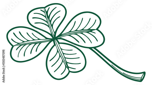 A detailed illustration of a four-leaf clover, symbolizing luck and prosperity.