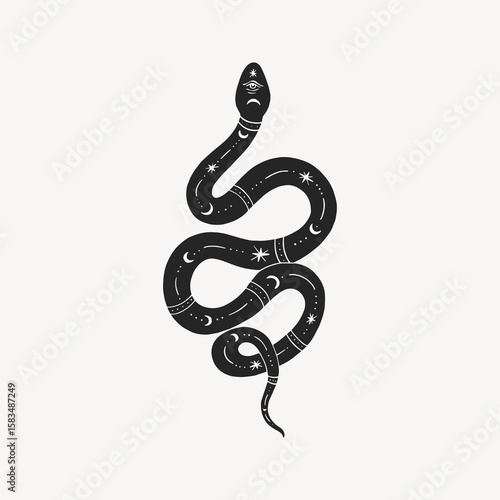 Wallpaper Mural Astral snake, spiritual illustration, design resource Torontodigital.ca