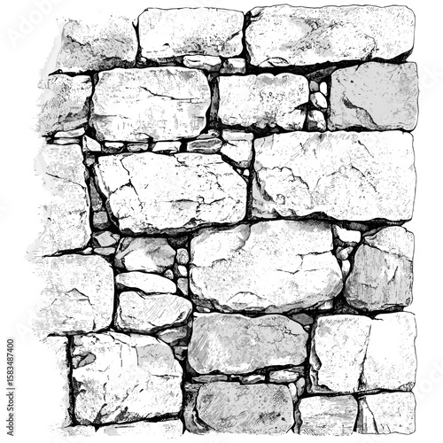 Vintage archeological detail, antique stone surface, etched texture illustration, ancient wall texture, hand-drawn ruin sketch pattern, vector illustration, heritage, old architecture, cutout.