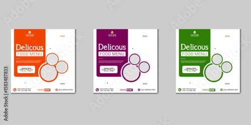 Food social media post template free vector