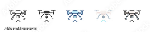 Drone Icon Set Multiple Style Collection