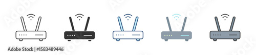 Router Icon Set Multiple Style Collection