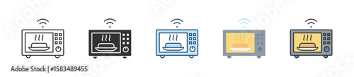 Microwave Icon Set Multiple Style Collection