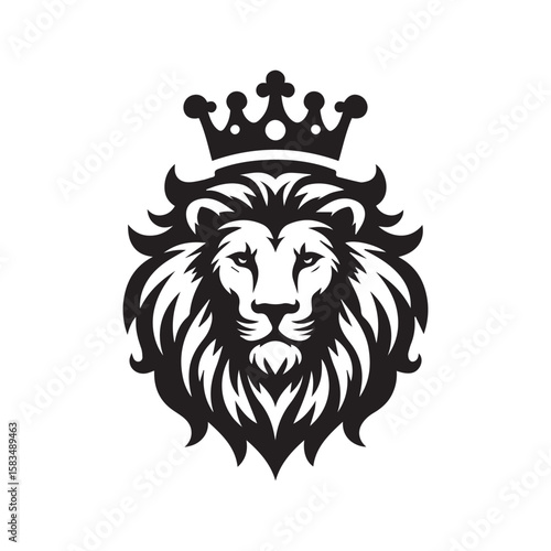 vector logo of a lion wearing a crown