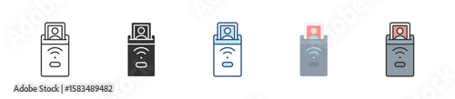 Portable Printer Icon Set Multiple Style Collection
