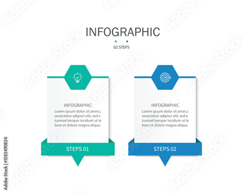 Business infographics. Infographics with 2 steps or options
