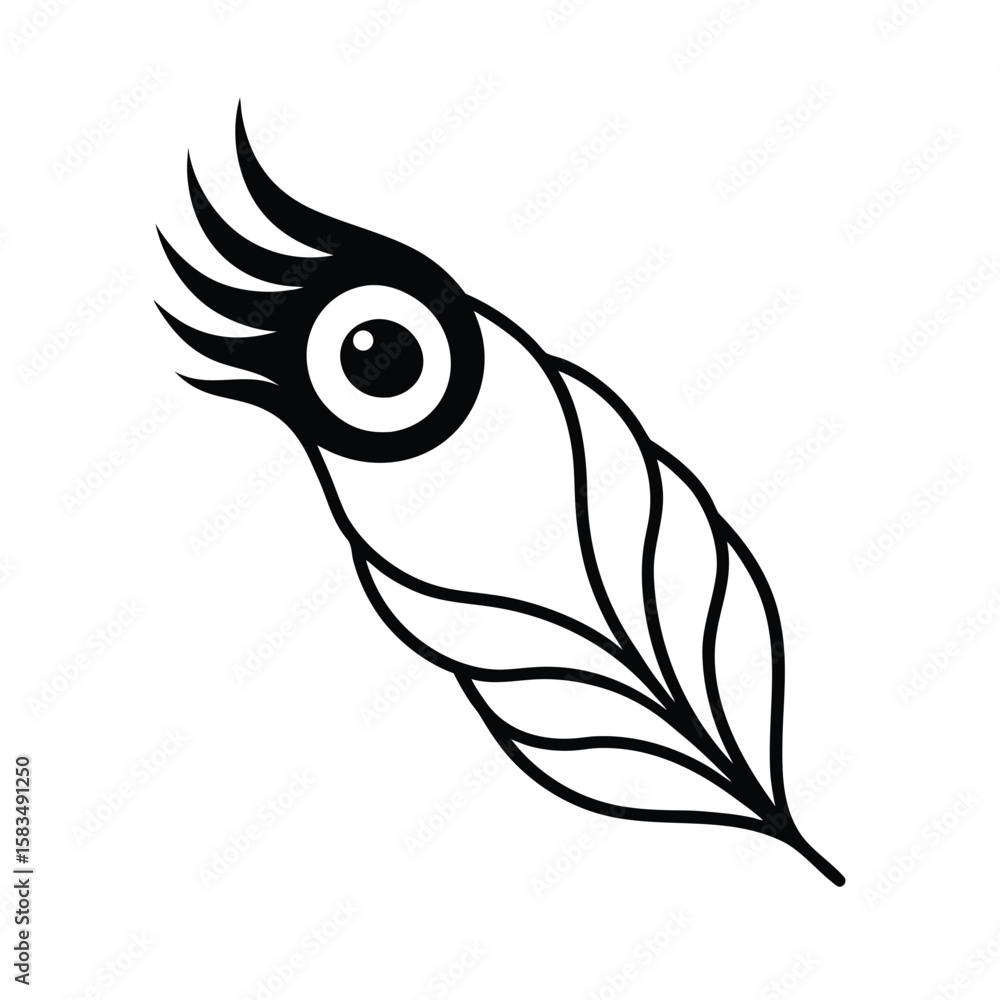 Obraz premium colorful-peacock-feather-with-eye-detail-icon-incl.eps