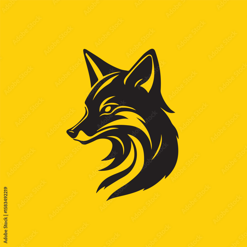 Obraz premium Minimalist Fox or Fox Head 