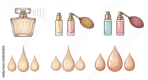 Perfume fragrance aroma scent bottle beauty cosmetic spray liquid elegant