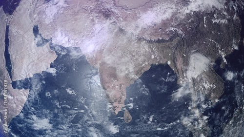 3D Earth Country India Close Up