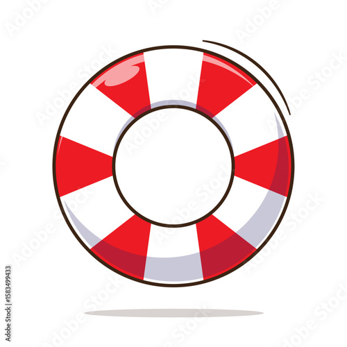 Lifeguard tires beach illustration cartoon vector for summer icon, mascot or symbol isolated on white background. Summer vibes