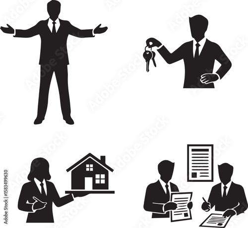 Real Estate Agent Vector Icon | Property Consultant & Housing Expert Symbol