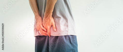 Foto abdominal and hemorrhoids, pain, stomachache, intestine, pain, health care, cons