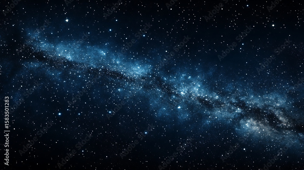 Naklejka premium Breathtaking galaxy view with countless stars and nebulae in the night sky for science projects