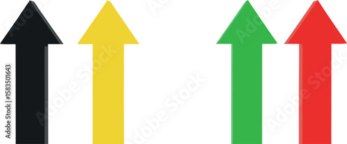 Straight up side arrow icon sets on transparent background