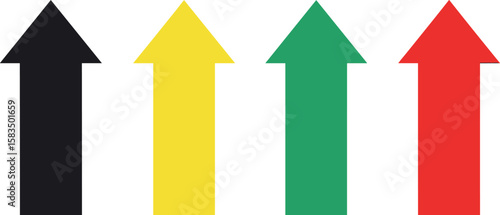 Straight up side arrow icon sets on transparent background