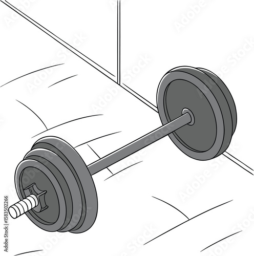 Metal fitness dumbbell on white background for heavy strength training workout