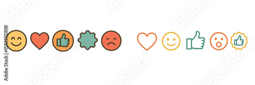 Emojis representing various emotions and reactions on a plain background