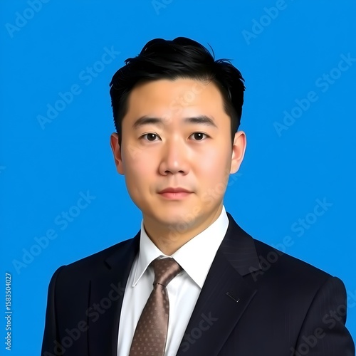 파란배경 남자증명사진