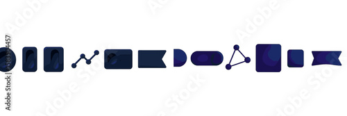 Colorful abstract shapes arranged creatively showcasing design and innovation in a modern space