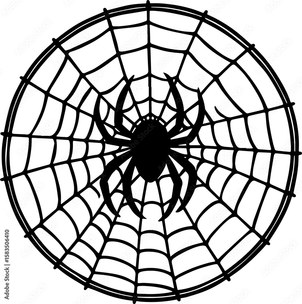 Obraz premium Minimalist spider web icon