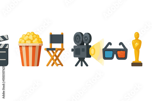 Popcorn, film cameras, and awards highlight the excitement of movie night festivities