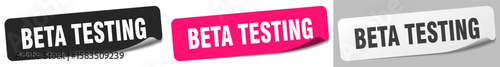 beta testing sticker. beta testing sticker set on white background