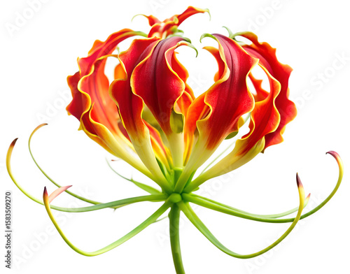 Fire Lily (Gloriosa superba) generative ai