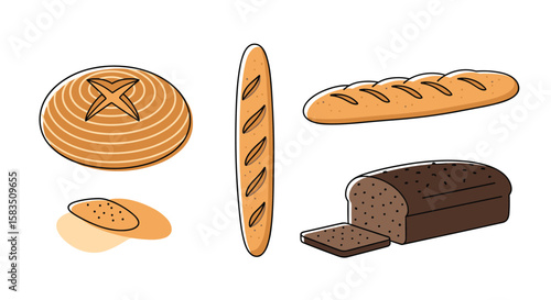 Diverse assortment of baked bread products ready for enjoyment and consumption