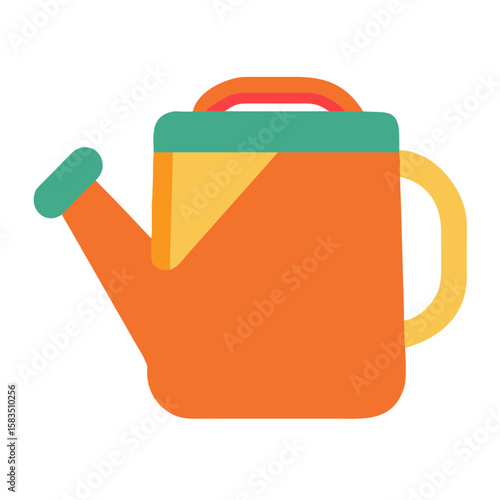 Colorful watering can in modern design for gardening concept  