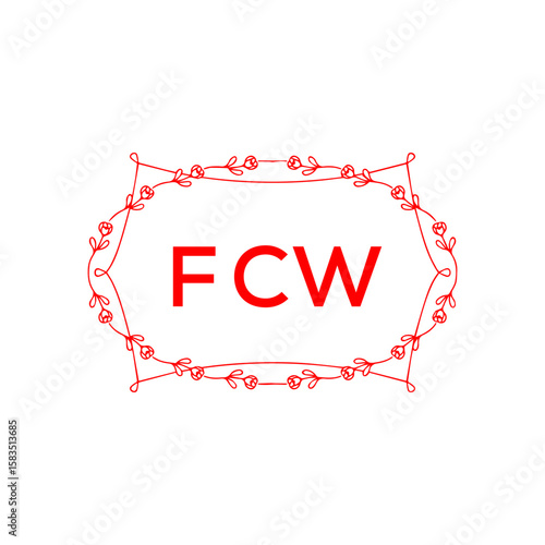 FCW Letter Initial Logo Design Template Vector Illustration