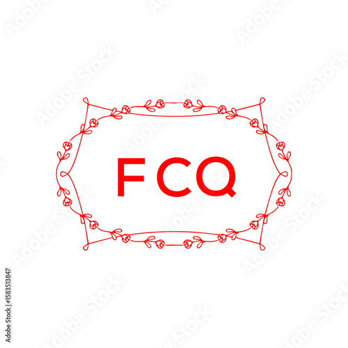 FCQ Letter Initial Logo Design Template Vector Illustration