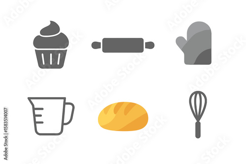 Baking essentials and tools for preparing delicious treats in a home kitchen setting
