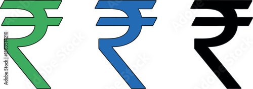 Rupee icon sets flat style icon for web app business and finance