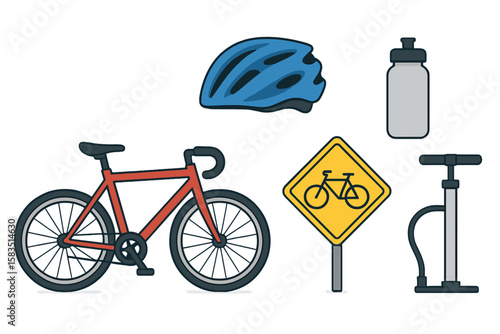 Cycling accessories and equipment for a safe ride in urban environments with safety signage