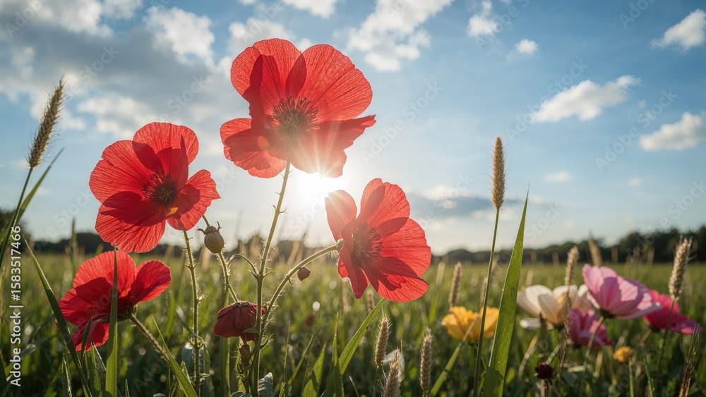 Obraz premium The vibrant bloom of communist flowers