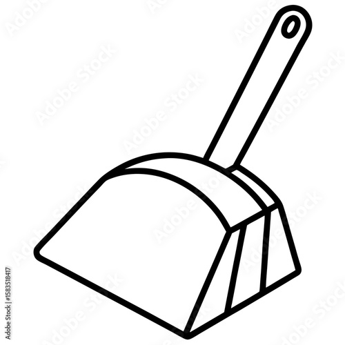Dustpan line art vector