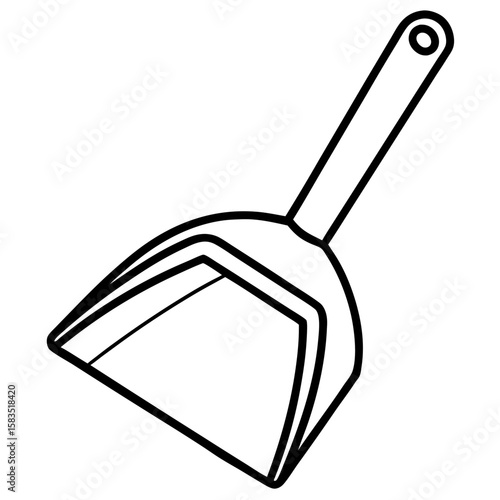 Dustpan line art vector