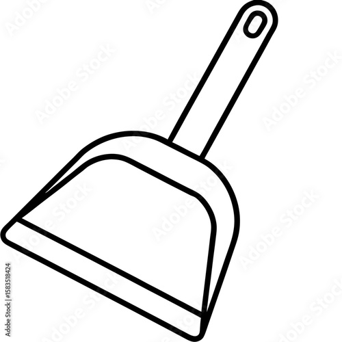 Dustpan line art vector