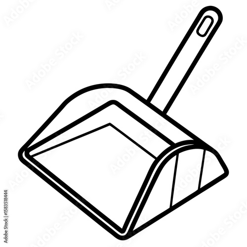 Dustpan line art vector